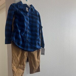 Carter's Blue and Tan Plaid One Piece